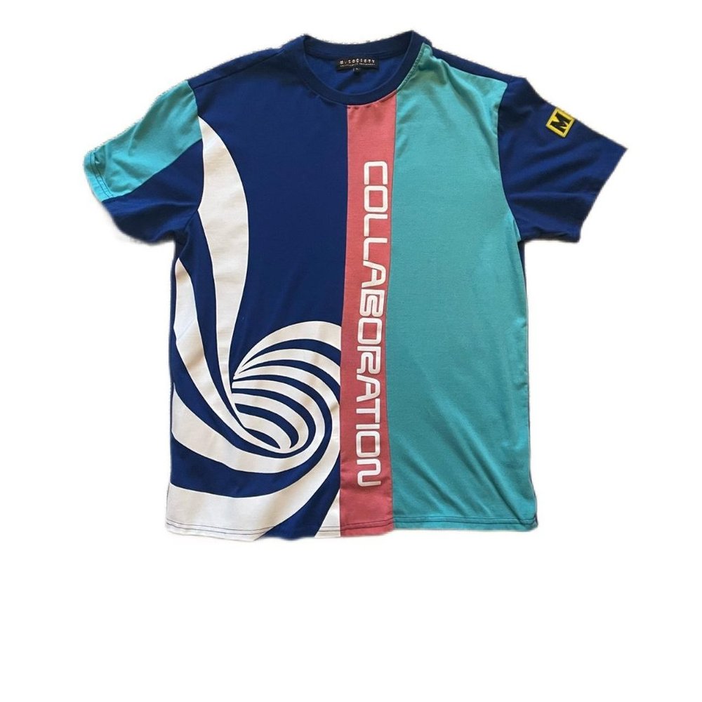 Collaboration m.society colorblock shir